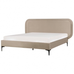 Beliani-SUZETTE-Tweepersoonsbed-Taupe-180x200cm-Polyester