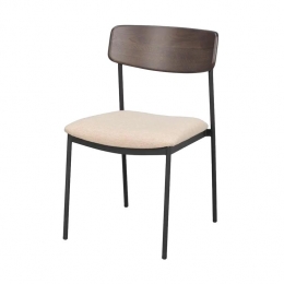 RowicoHomeMaymontEetkamerstoelmetBeigeZitting-Donkerbruin