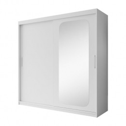 Meubella-KledingkastPete-Wit-200cm-Metspiegel