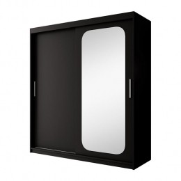 Meubella-KledingkastPete-Zwart-180cm-Metspiegel