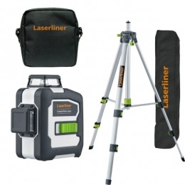 LaserlinerCompactPlane-Laser3GKruislijnlaserSetInclStatiefInTas-3Lijnen-Groen-30m