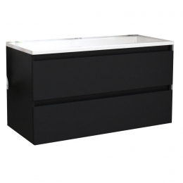 BadkamermeubelBWSPepperAcrylWastafelMetKraangat100x55x46cmMatZwart