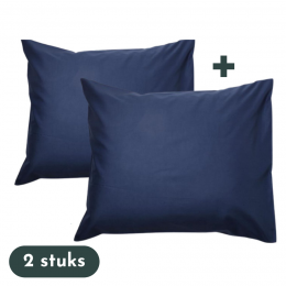 SlaaptextielKussenslopen-Hotelkwaliteit-Setvan2Stuks-NavyBlauw-60x70cm-100Katoen-Hotelsluiting