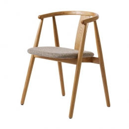 OlivineKenzaEikenhoutenEetkamerstoel-NaturelmetWarmGrijs
