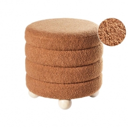 Beliani-CHILLY-Poef-Goudbruin-Boucl