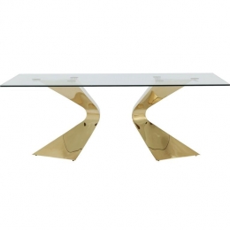 KareDesignGloriaTafel200CmHelderGlasGoud