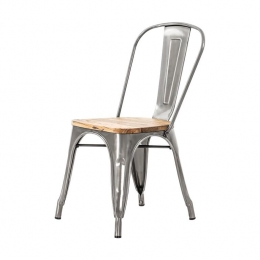 LegendMetalenEetkamerstoelIndustrieelMetaal-HoutenZitting