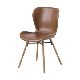 LisommeFemEetkamerstoelKunstleerCognac-ZwartePoten