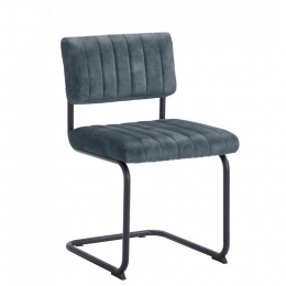 EetkamerstoelEpse-Blauw-Fluweel-50x84x55cmBxHxD