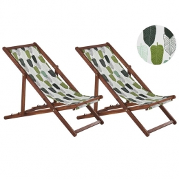 Beliani-ANZIO-Strandstoelsetvan2-GeometrischGroen-Polyester