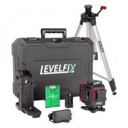 LevelfixCCL284G4DKruislijnlaser360SetInclStatiefInKoffer-Groen-30m-16Lijnen-Bluetooth-IP54