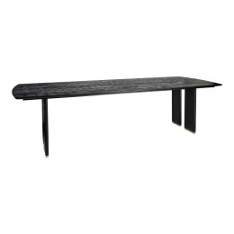 PTMDLiberBlackMangoWoodDiningTable280cmGoldLeg