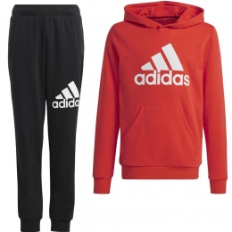 adidasEssentialsBigLogoHoodieJoggingpakKidsRoodZwartWit