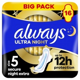 8xAlwaysMaandverbandUltraSecureNightExtra16stuks