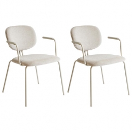 Beliani-CARILLE-Eetkamerstoelsetvan2-Lichtbeige-Chenille