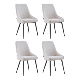 FurnihausEetkamerstoelOscarBoucleBeigeSetvan4