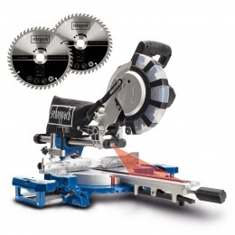 Afkort-trekverstekzaagHM254SPX-2200W255mmLaserLEDendraaitafel2zaagbladen