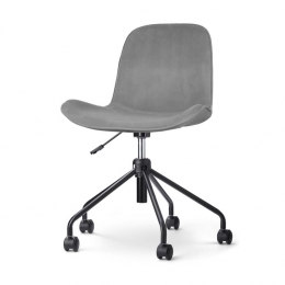 NolonNout-FBureaustoelGrijs-Velvet-ZwartOnderstel