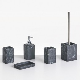 Beliani-VILCANOTA-Badkameraccessoireset-Zwart-Polyresin
