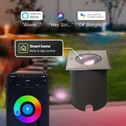 CodySmartGrondspotRVS-GU1055Watt345lumen-RGBWW-WifiBLE-Kantelbaar-Overrijdbaar-Vierkant-IP67waterdichtGrondspotbuiten2