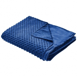 Beliani-CALLISTO-Verzwaringsdekenhoes-Blauw-135x200cm-Polyester