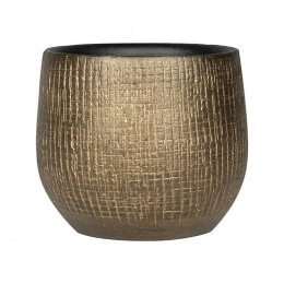 TerSteegePotRyanShinyGold31cmrondegoudenbloempotvoorbinnen