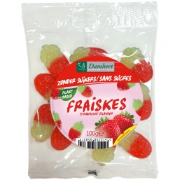 3xDamhertFraiskesStrawberryZonderSuikers100gr