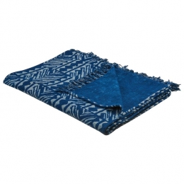 Beliani-SHIVPURI-Plaid-Marineblauw-130x180cm-Katoen