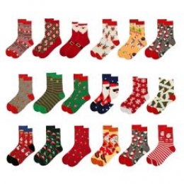 OutletS5PaarKerstsokken-Unisex-VrolijkeMixvanFeestelijkePatronen-WarentuinCollection