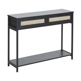 Beliani-OPOCO-Consoletafel-Zwart-Rotan