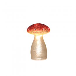 Paddenstoelglasledopbatterijmettimerh15cmwitmetrodestippenAnnasCollection-Annascollection