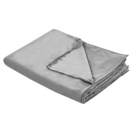 Beliani-RHEA-Verzwaringsdekenhoes-Grijs-135x200cm-Polyester