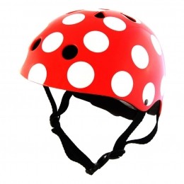 KinderFietshelmRedDottyMedium53-58cm