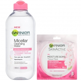 GarnierMicellarWaterSensitiveSkinandHydratingMoistureBombFaceSheetMaskKitExclusive