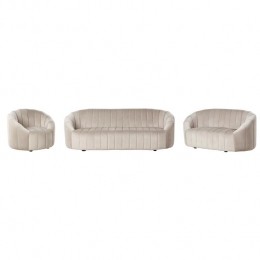 Beliani-MALUNG-Bankenset-Beige-Fluweel