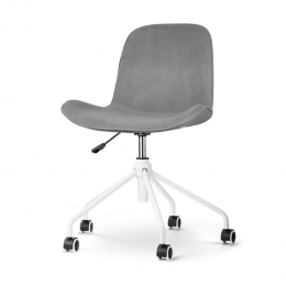 NolonNout-FBureaustoelGrijs-Velvet-WitOnderstel