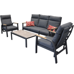 Carougeloungeset4deligteakantracietlagetafelLoungebankL190xB85xH95FauteuilL71xB85xH95TafelL120xB70xH43DriesprongCollection-Driesprongcollection