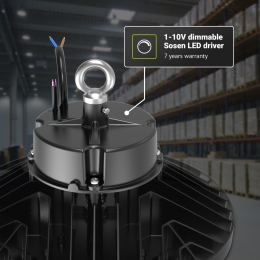 Oberon-LEDHighBay-100Watt19000Lumen-190lmW-4000KNeutraalwit-IP65waterdicht-IK09-1-10VDimbaar-SosenDriver-Ra80-LEDLam
