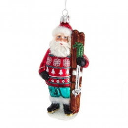 5inchNobleGemsGlassSantaWSkisOrn14478x10414x9398cmkerstornament-Kurtsadler