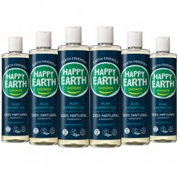 6xHappyEarth100NatuurlijkeDouchegelMenProtect300ml