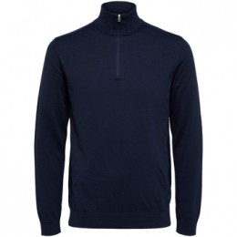 SweaterSelectedBergHalfZipCardiganNavy