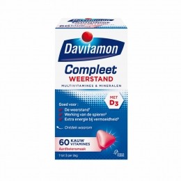 GratisVerzending4xDavitamonCompleetWeerstandKauwvitaminesAardbei60kauwtabletten