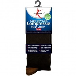 6xLucovitaalCompressieSteunSokkenZwartmaat36-411paar
