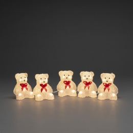 VerlichtPaasdecoratievoorbinnenenbuiten-5beertjes-40LEDs-Warmwit-Dimbaar-12cmhoog-Paasfiguren