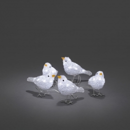 VerlichtPaasfiguurvoorbuiten-5vogelswit-40LEDs-Neutraalwit-Dimbaar-12cmhoog-Paasdecoratie
