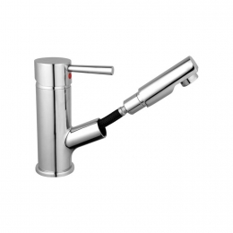 WastafelkraanOpbouwSchtteCornwallEngreepsmengkraanmetUittrekbareMousseurGeluidloosChroom