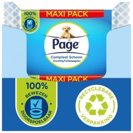 6xPageVochtigToiletpapierCompleetSchoonMaxi74stuks