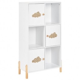 Beliani-CLOUDY-Boekenkast-WitLichthout-MDF