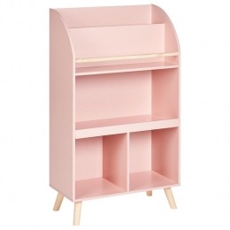 Beliani-LILOET-Boekenkastmet3planken-Pastelroze-Hout
