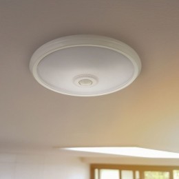 Plafondlamp-12Watten1160Lumen-Inclingebouwdebewegingssensor-6400Kdaglichtwit-IP20voorbinnen-PlafonniereWit-LEDbinnenverlichti